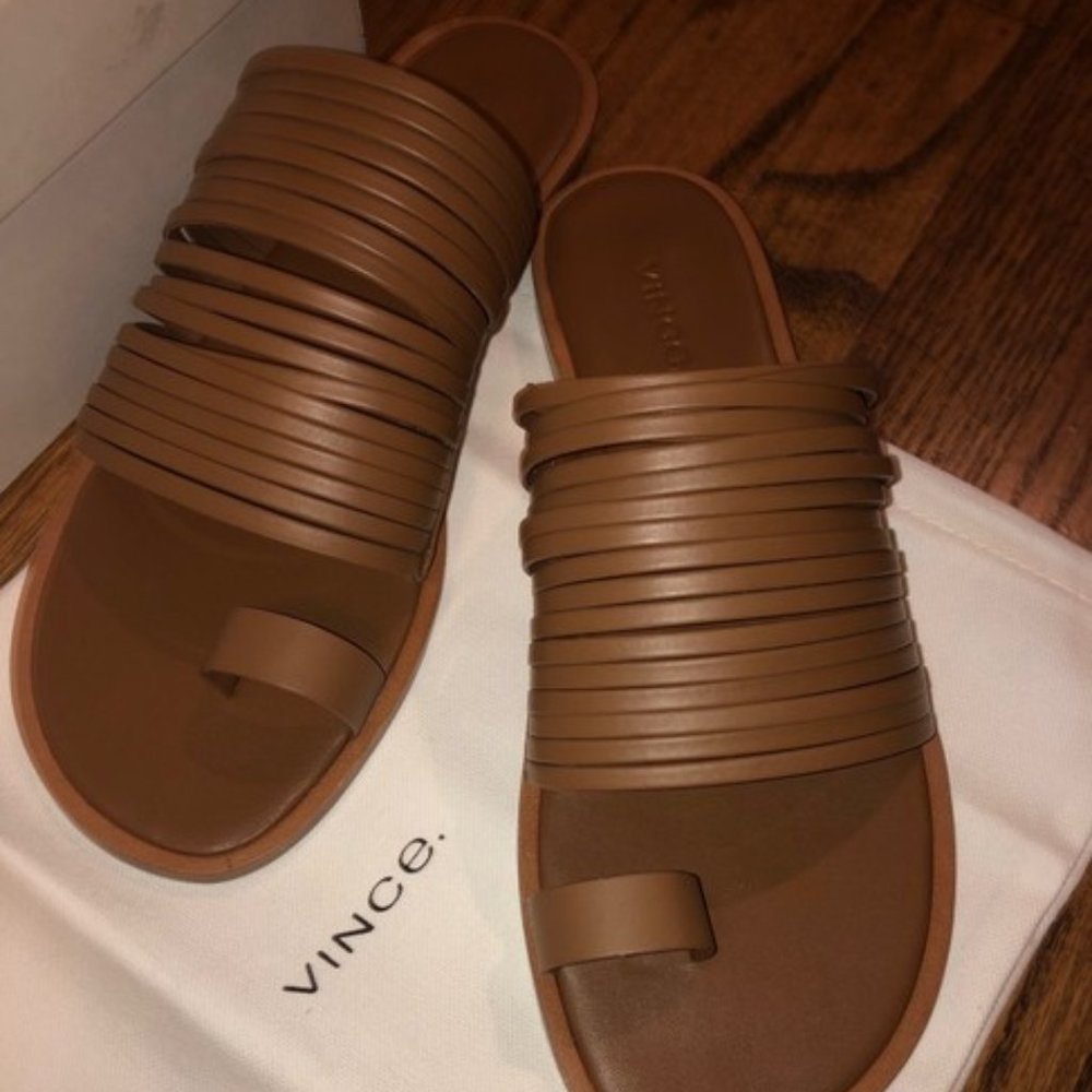 VINCE Tan penrose primor toe ring slide